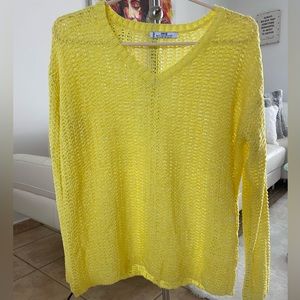 Mango knit v-neck sweater!!! Bright yellow